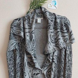 Alberto Makali, Medium, Artistic 3/4 length grey print sweater